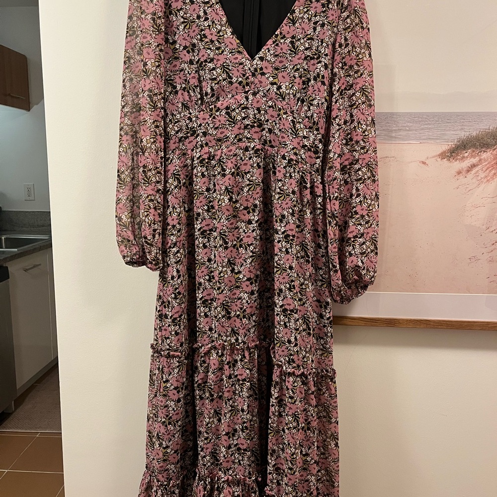 Lost + Wander Pink Floral Long Sleeve Dress